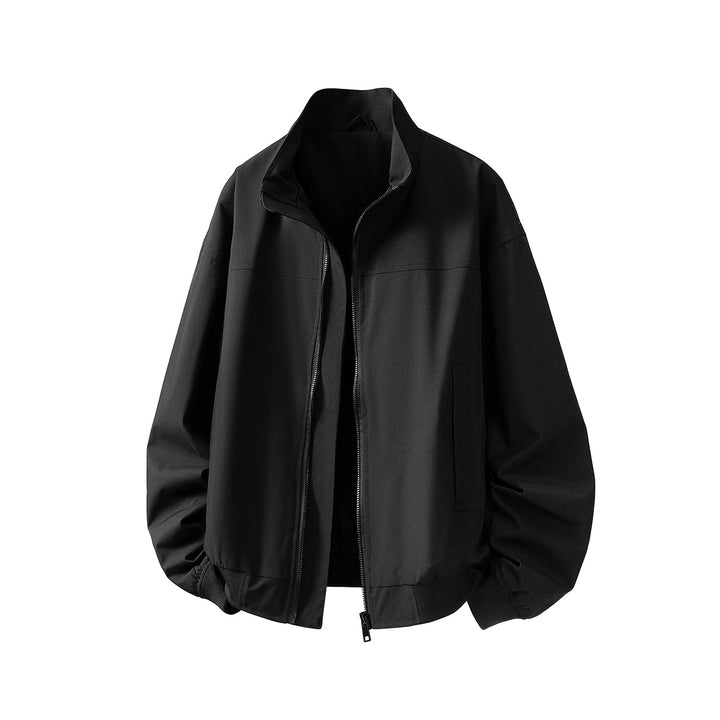 Men's Light Oversized Bomber Jacket with Stand-Up Collar, Full Zip and Elastic Hem Mune Fashion