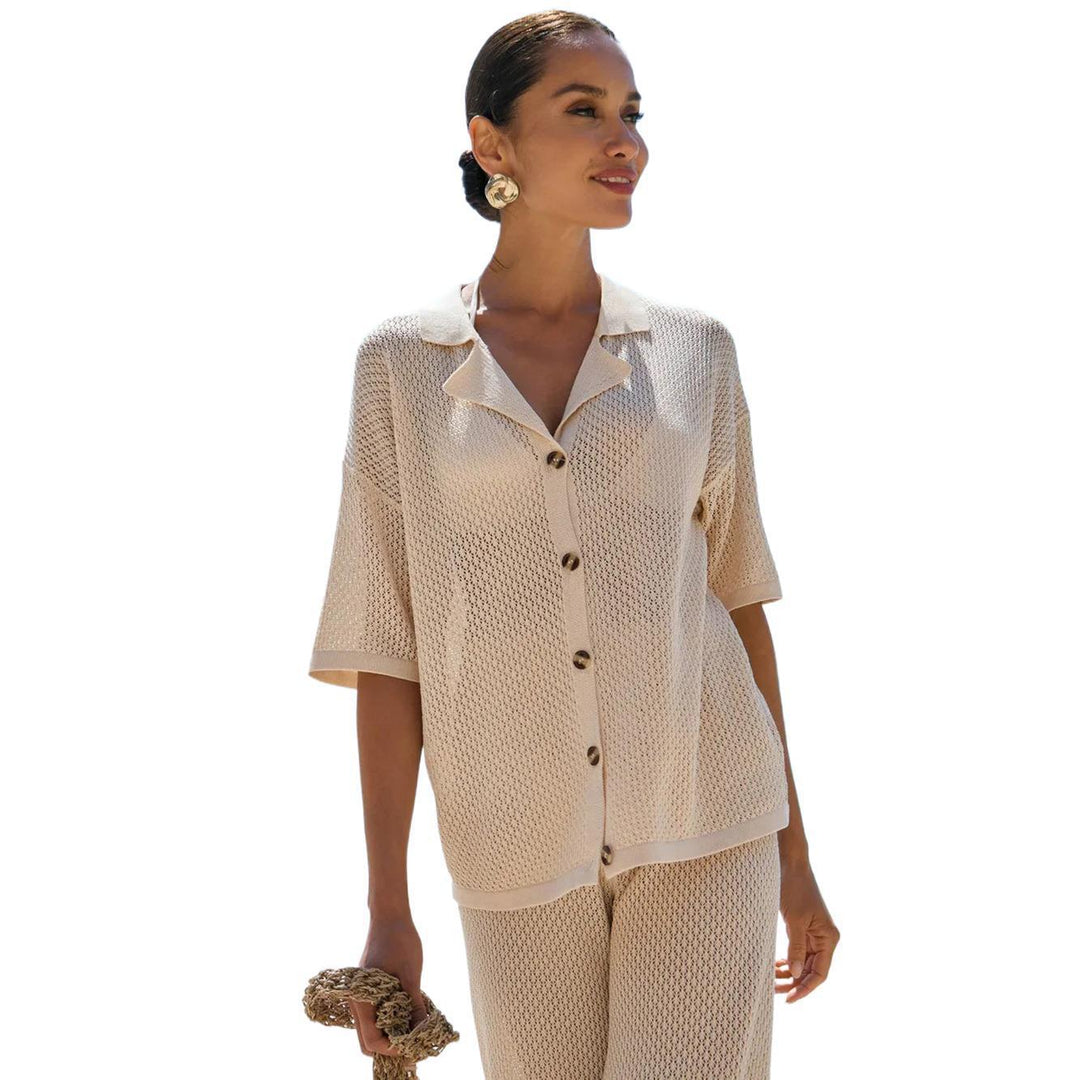 Ladies airy knit combination set Mune Fashion