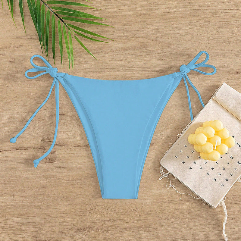Women's High-Cut Bikini Bottom with Adjustable Ties Mune Fashion