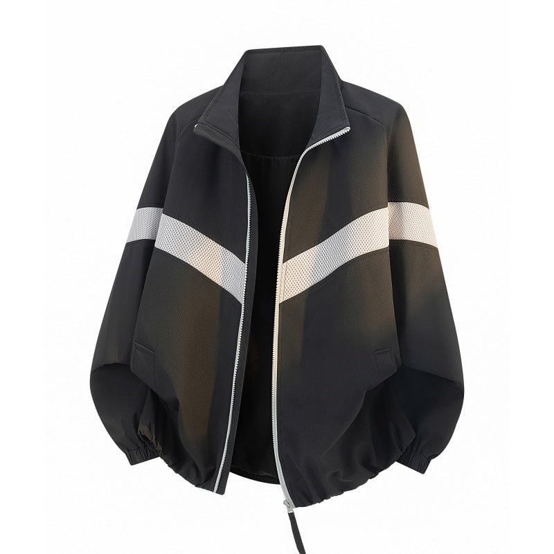 Women's Oversize Leisure Track Jacket with Mesh Inserts and Full Zip Mune Fashion