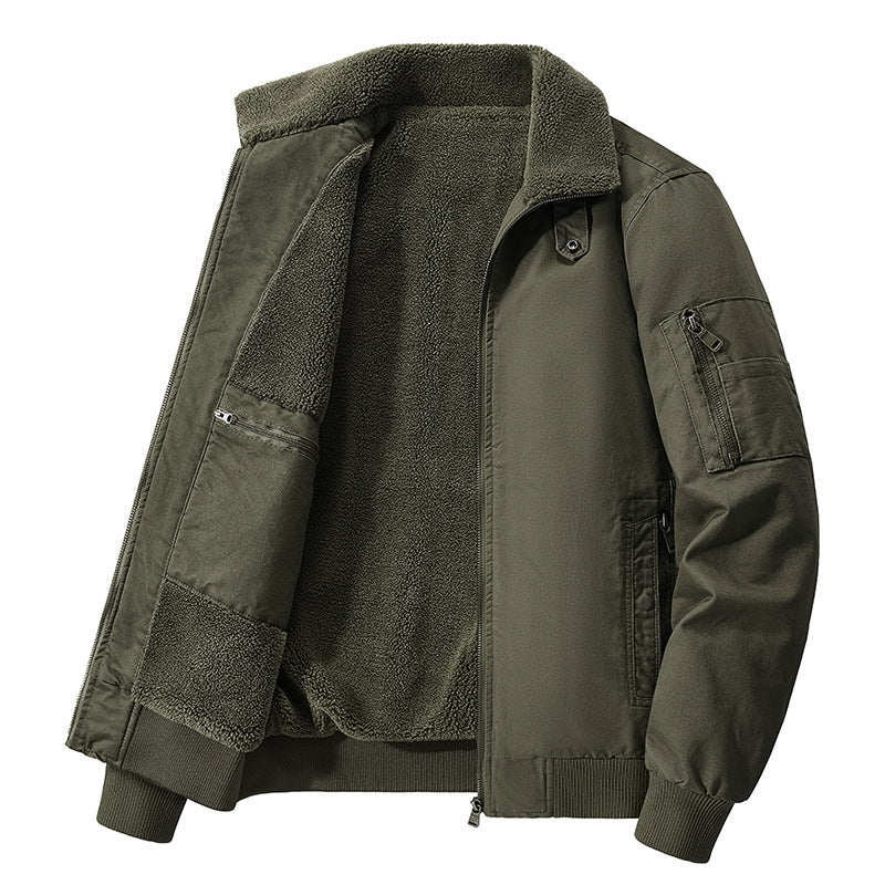 Men's  thermal sherpa-lined utility bomber jacket with inner zip stash pocket Mune Fashion