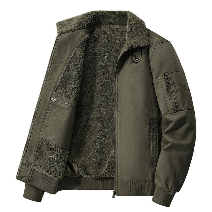 Men's  thermal sherpa-lined utility bomber jacket with inner zip stash pocket Mune Fashion