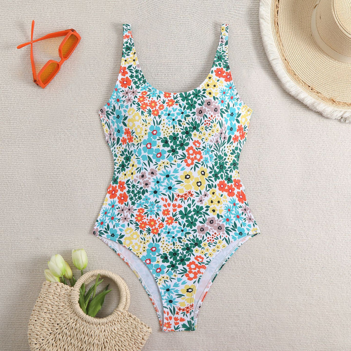 Ladies One-Piece Swimsuit with Floral Pattern Mune Fashion