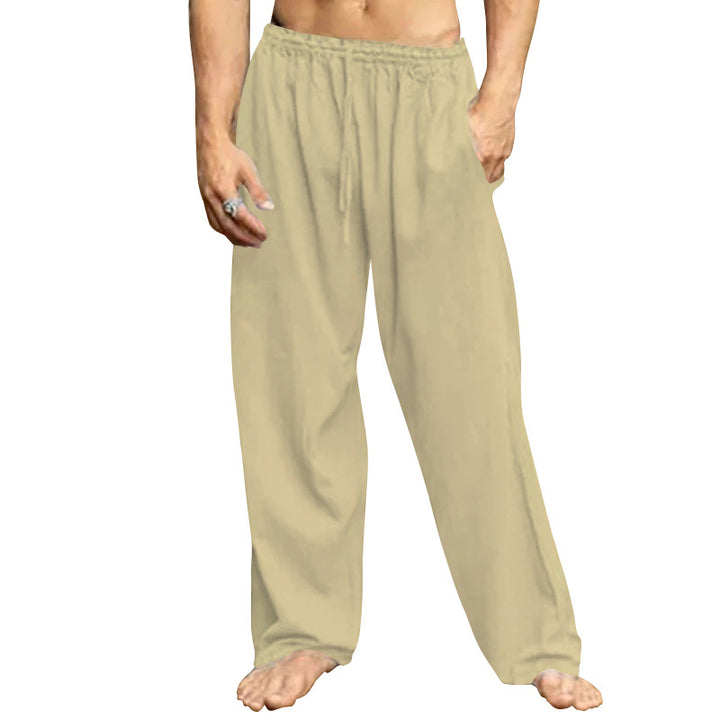 Men's relaxed trousers with wide leg elastic drawstring waistband and side pockets Mune Fashion