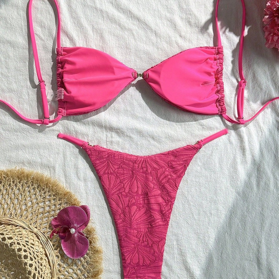 Women's triangle bikini with floral pattern and adjustable straps Mune Fashion