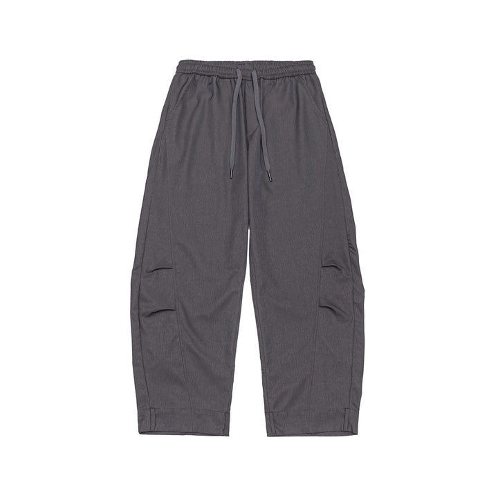 Men's Loose Cropped Cargo Pants with Drawstring and Knee Pleats Mune Fashion