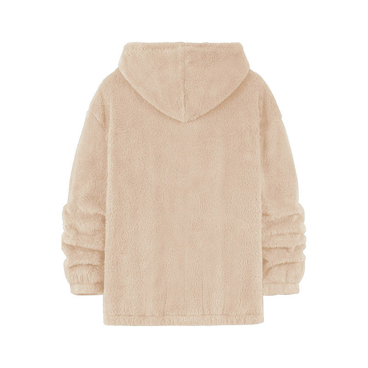 Unisex Cozy Teddy Fleece Hoodie with Chenille Lettering Mune Fashion