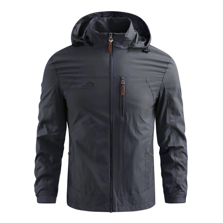 Men's Lightweight Waterproof Rain Jacket with Hood and Chest Zip Mune Fashion