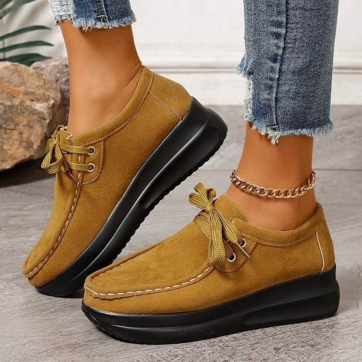 Women’s Platform Moccasins made of Suede with Padded Comfort Insole Mune Fashion
