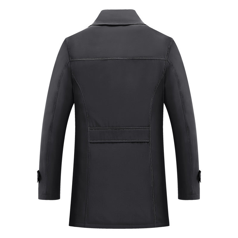Men's Modern Short Coat in Trench Look with Checked Lining and Utility Pockets Mune Fashion