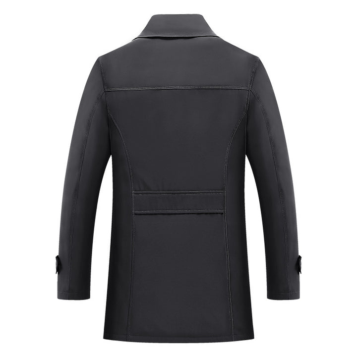 Men's Modern Short Coat in Trench Look with Checked Lining and Utility Pockets Mune Fashion