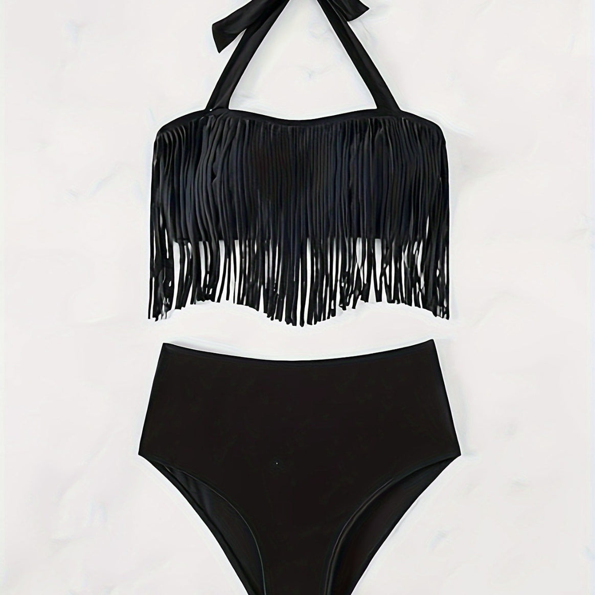 Women's bikini set with fringed top and high-waisted bottom Mune Fashion