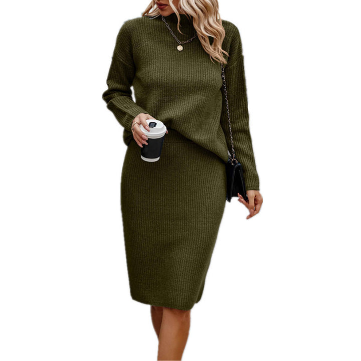 Women's knitted twinset with oversized sweater and knee-length pencil skirt Mune Fashion