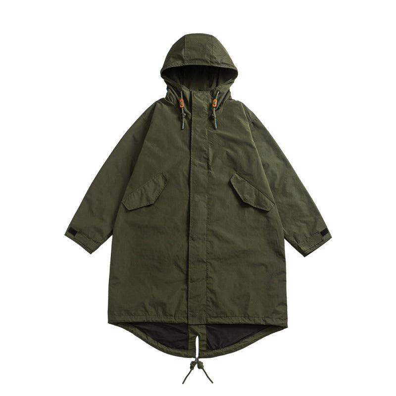 Unisex Oversize Wind and Waterproof Parka with Hood and Fish Tail Hem Mune Fashion