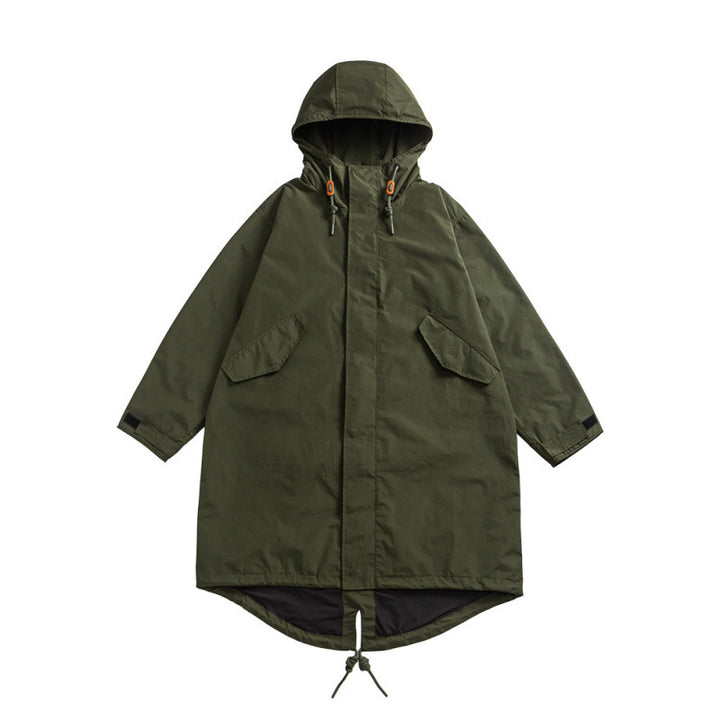 Unisex Oversize Wind and Waterproof Parka with Hood and Fish Tail Hem Mune Fashion