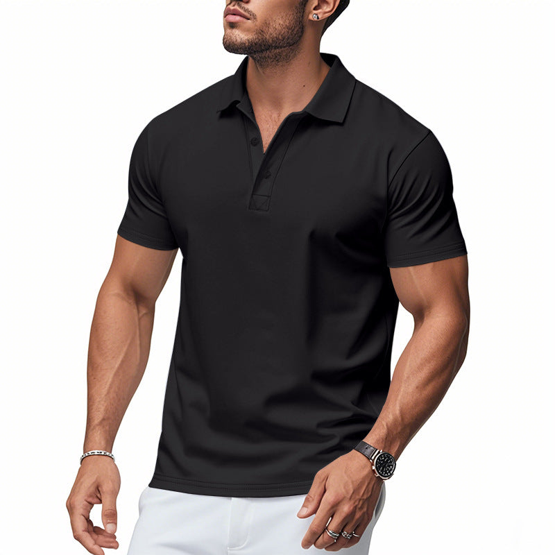 Men's easy-care short-sleeve polo made of cotton blend with piqué structure and three buttons Mune Fashion