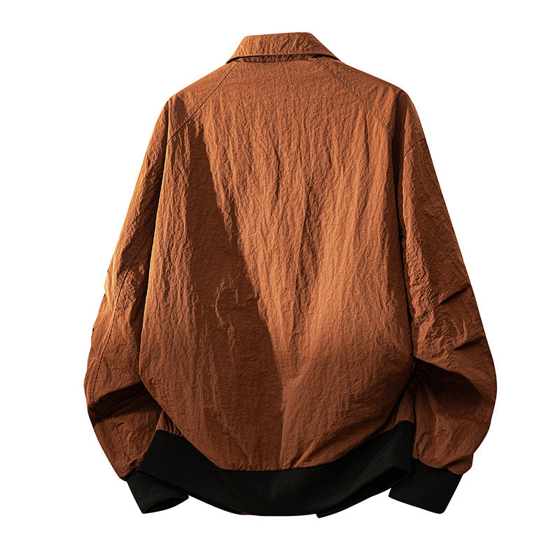 Men's lighter field bomber jacket with generous flap pockets, concealed zip placket and ribbed cuffs Mune Fashion