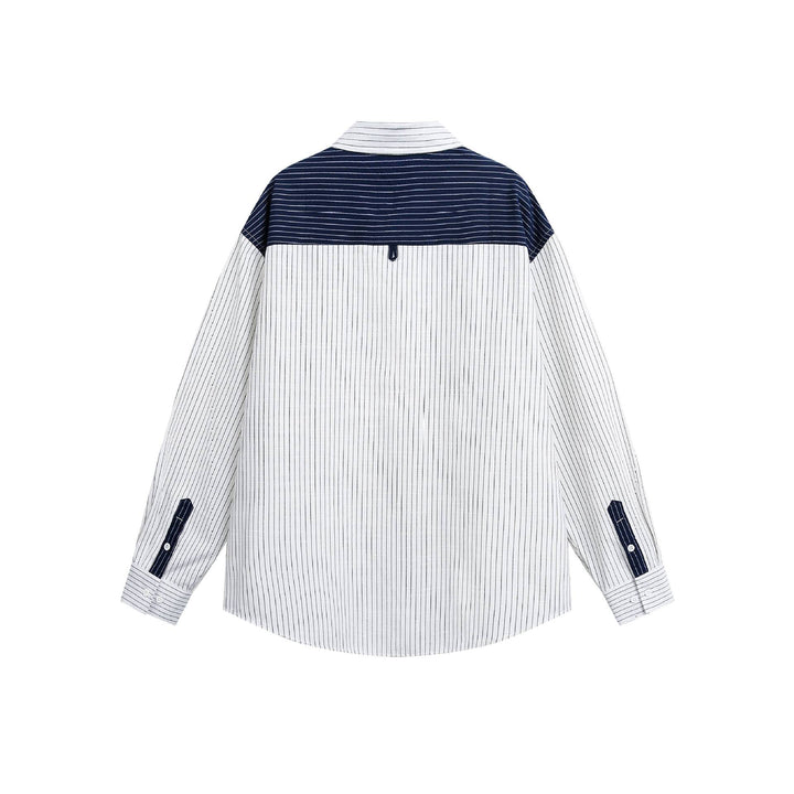 Unisex Oversized shirt with pinstripes and contrasting shoulder yoke Mune Fashion