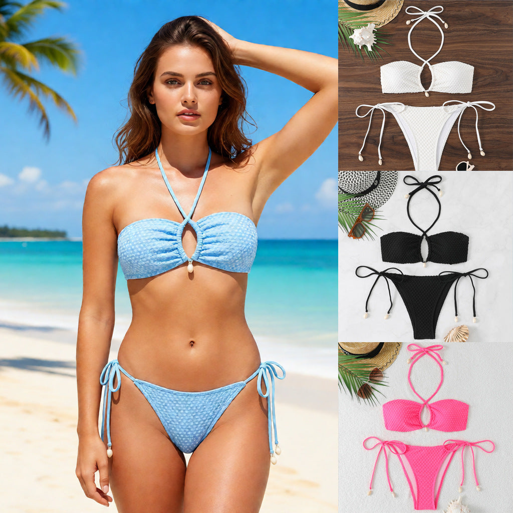 Women's bikini set with innovative tie design and trendy cut-out Mune Fashion
