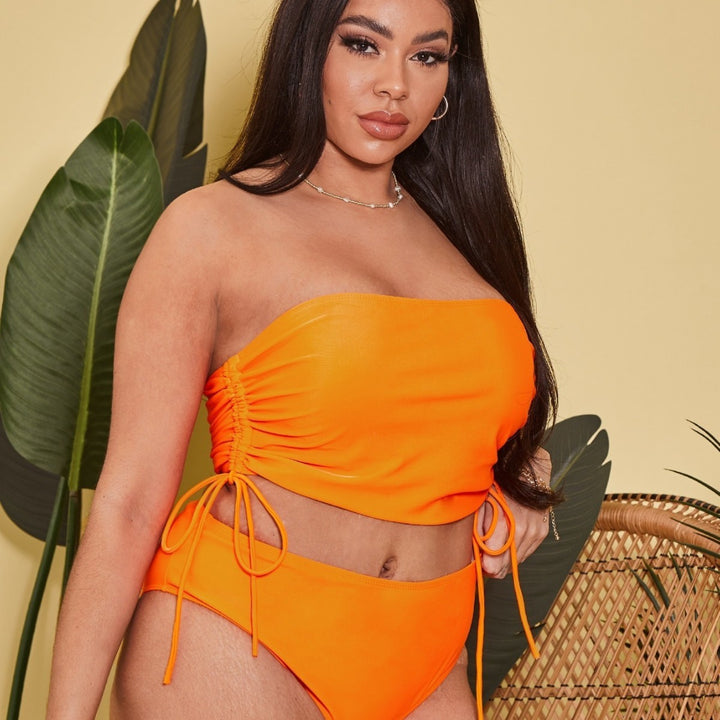 Women Tankini set with adjustable wrap top and high-cut shorts Mune Fashion