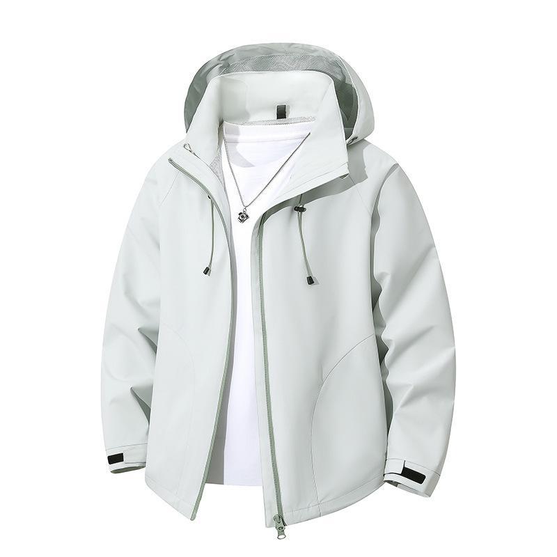 Men's Lightweight Softshell Hooded Jacket with Adjustable Hood and Wind- and Water-Repellent Membrane Mune Fashion