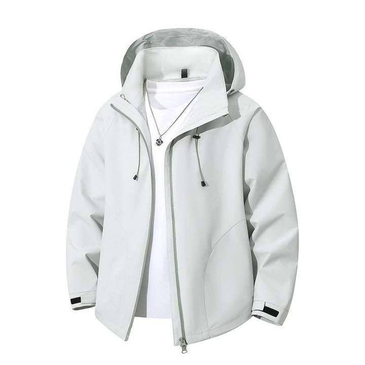 Men's Lightweight Softshell Hooded Jacket with Adjustable Hood and Wind- and Water-Repellent Membrane Mune Fashion