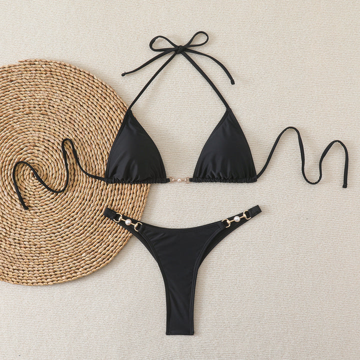 Ladies Triangle Bikini with Elegant Decorations Mune Fashion