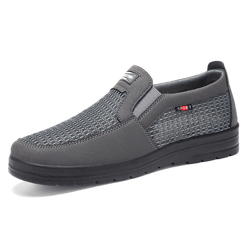 Men's breathable slip-on leisure shoe with knitted upper, elastic entry and shock-absorbing EVA sole Mune Fashion