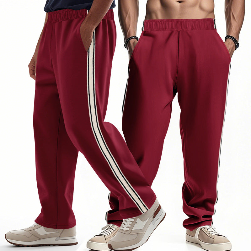 Men's loose Relax track pants in retro style with double side piping and elastic comfort waistband Mune Fashion