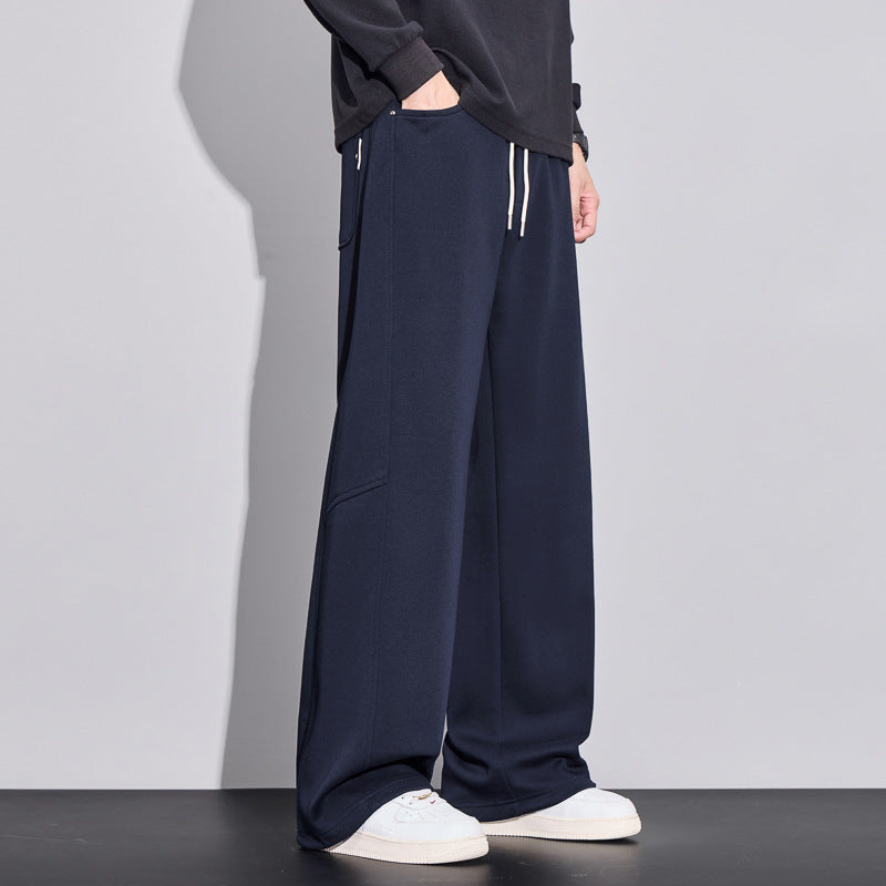 Men's wide cargo sweatpants made of brushed sweat with drawstring Mune Fashion