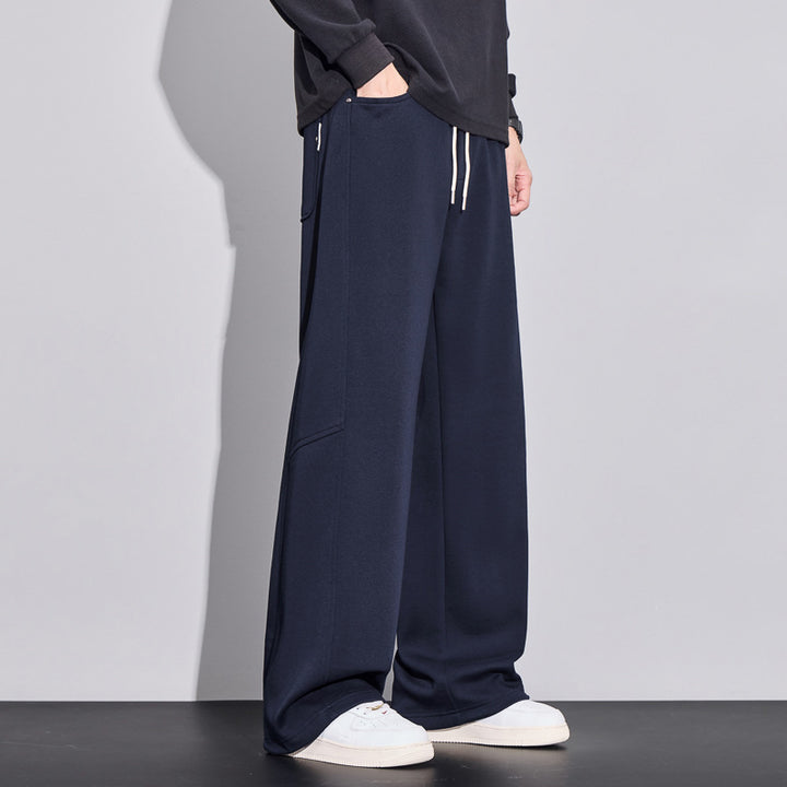 Men's wide cargo sweatpants made of brushed sweat with drawstring Mune Fashion