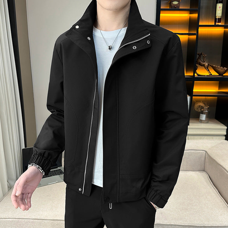 Men's Urban Short Jacket with Stand Collar, Windproof Lining and Elastic Cuffs Mune Fashion