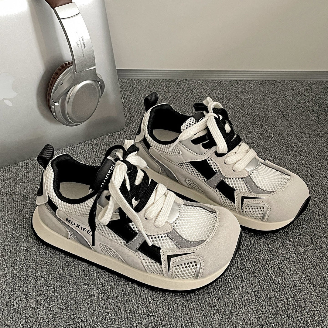 Women's Sporty Sneakers with Breathable Mesh Inserts and Non-Slip Sole Mune Fashion
