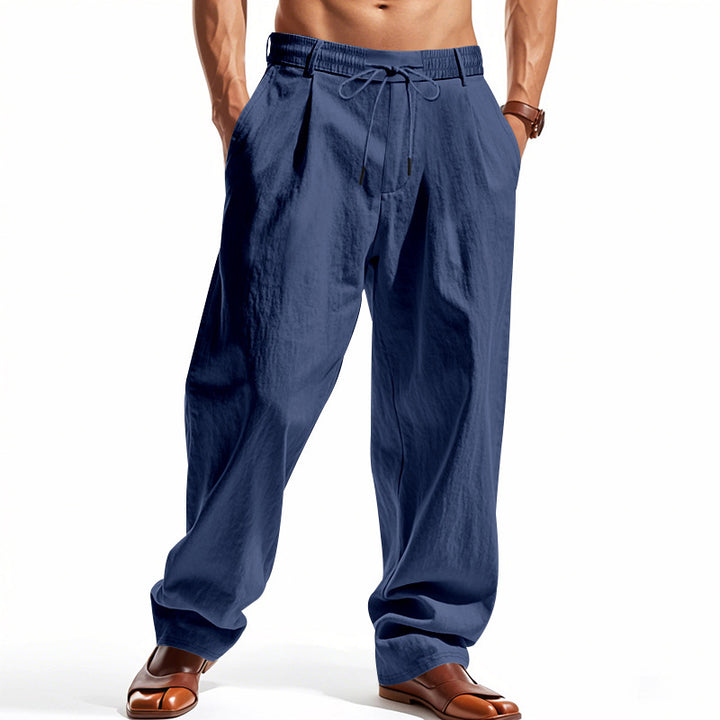 Men's wide pleat chino pants with cuffs, tapered fit and side pockets Mune Fashion