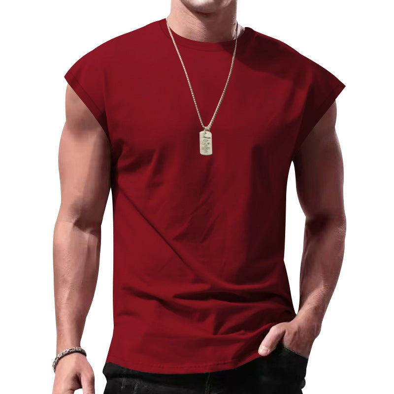 Men's loose sleeveless muscle shirt made of cotton jersey with drop shoulder Mune Fashion