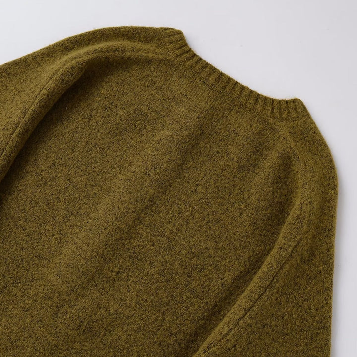 Women's Boucle Pullover with Henley Button Placket and Raglan Sleeves Mune Fashion