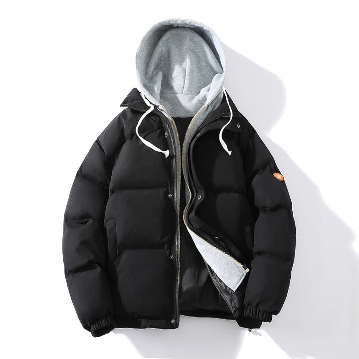 Men's Padded Quilted Jacket with Integrated Hood Layer and Windproof Outer Layer Mune Fashion