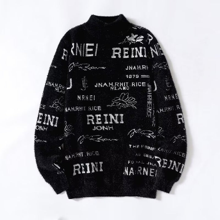 Women's Cozy Oversized Sweater with High Collar Mune Fashion