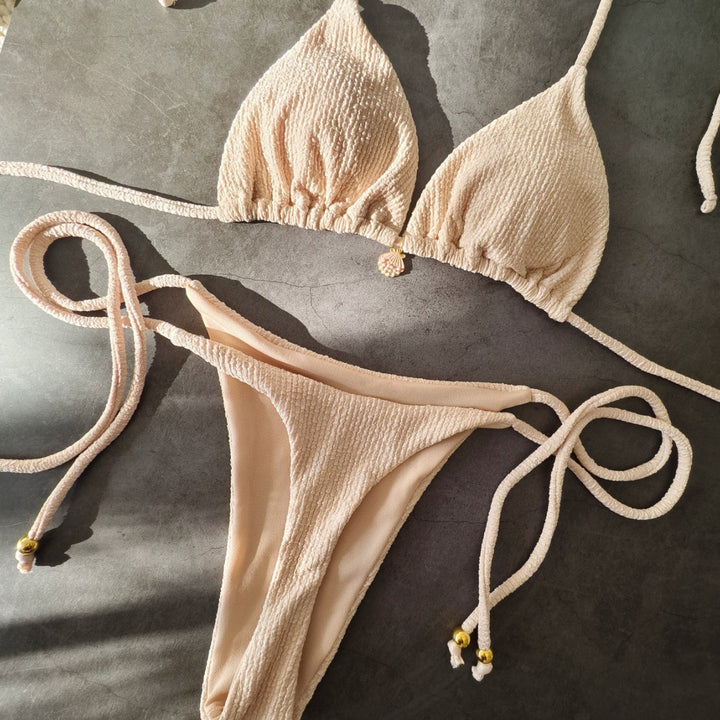 Women Triangle Bikini with elastic band details Mune Fashion