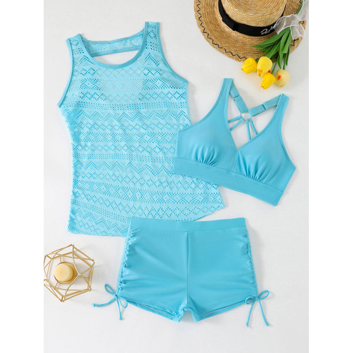Women's Tankini Set with Fashionable Pattern and Comfortable Shorts Mune Fashion