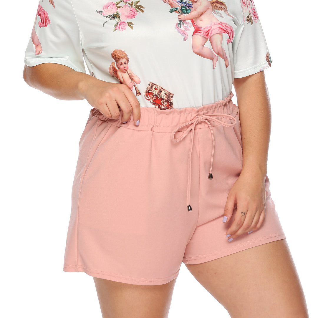 Women's casual top with unique angel print and comfy shorts Mune Fashion