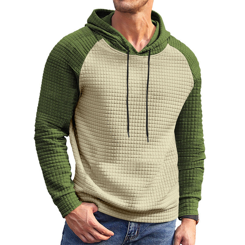 Men's textured hoodie with raglan sleeves and quilted structure Mune Fashion
