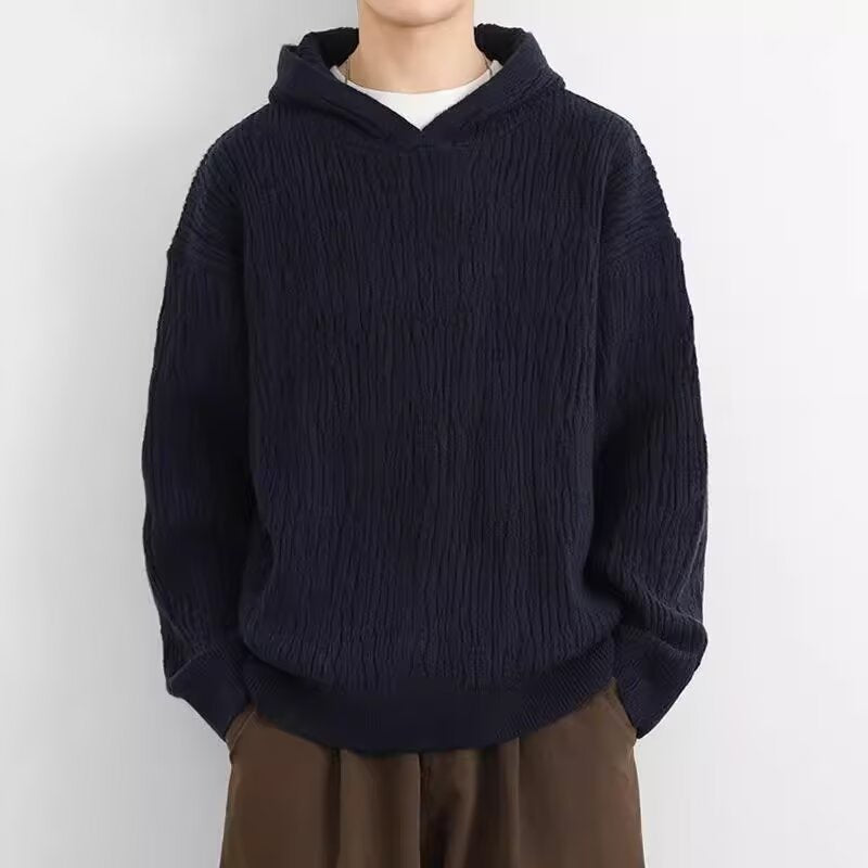 Men's Casual Hoodie with Textured Surface Mune Fashion