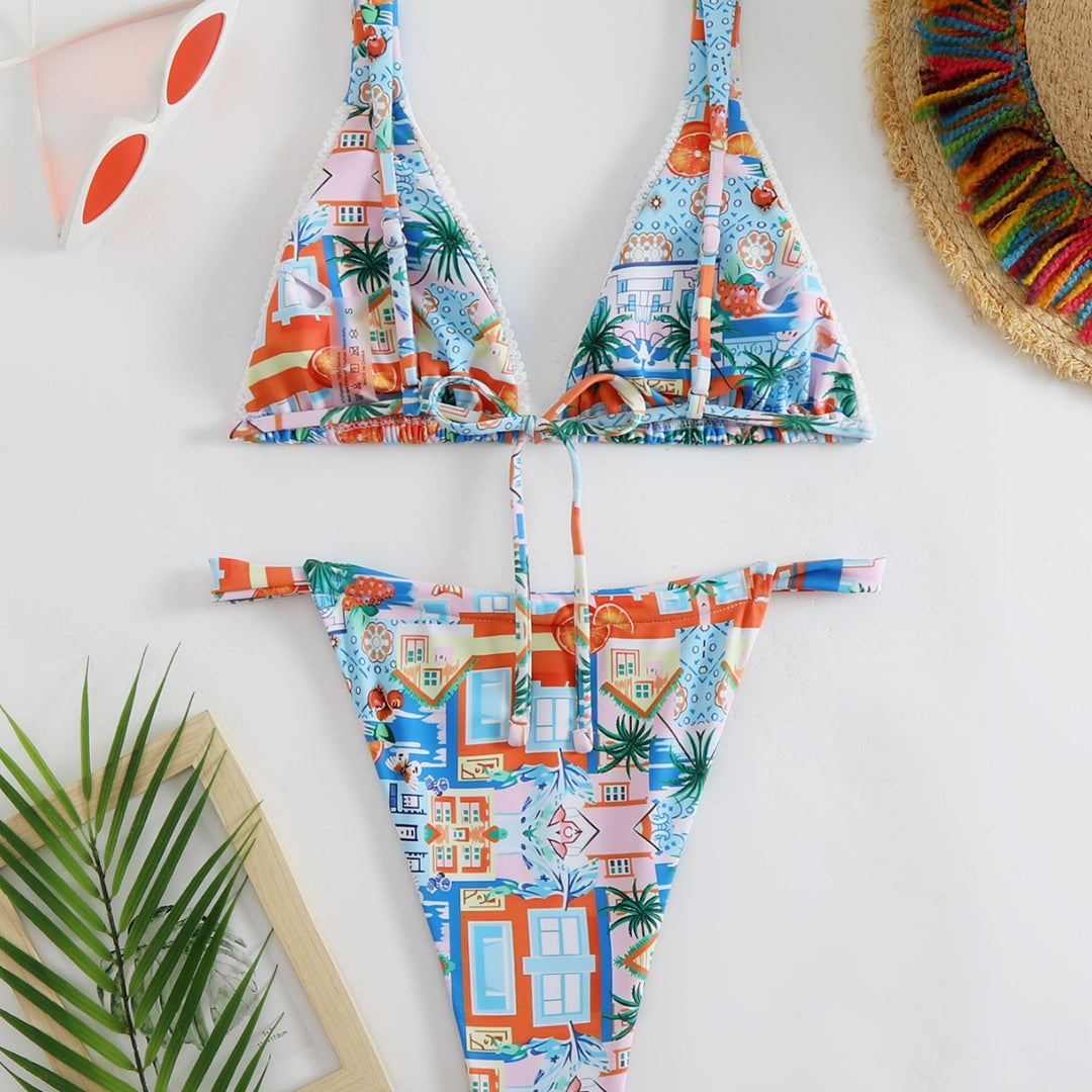 Women's Triangle Bikini with Playful Design Mune Fashion