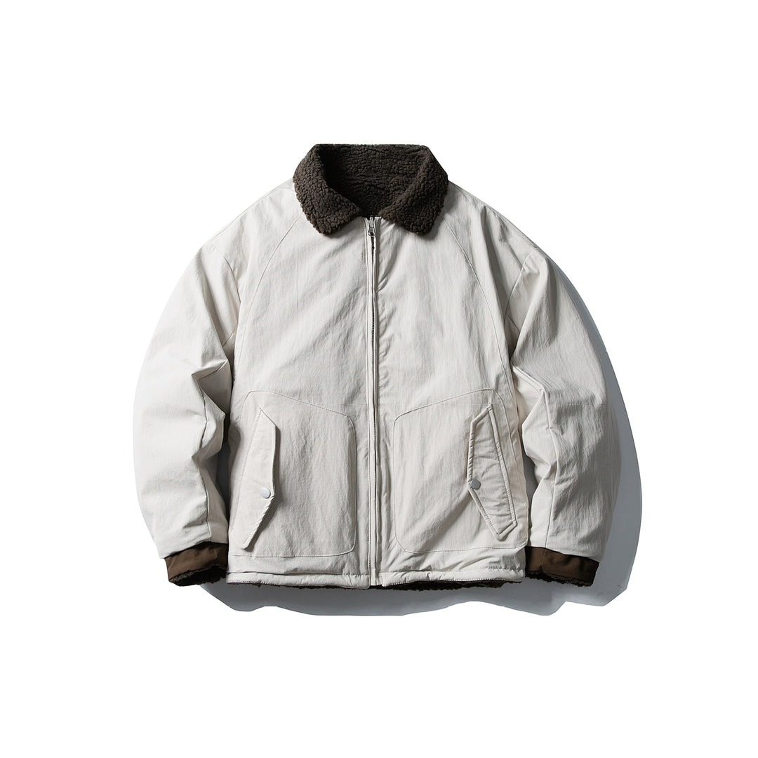 Men's short-cut insulated blouson with sherpa collar and flap pockets Mune Fashion