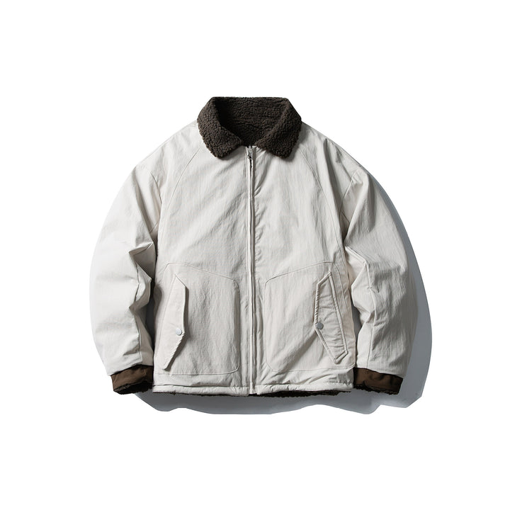 Men's short-cut insulated blouson with sherpa collar and flap pockets Mune Fashion