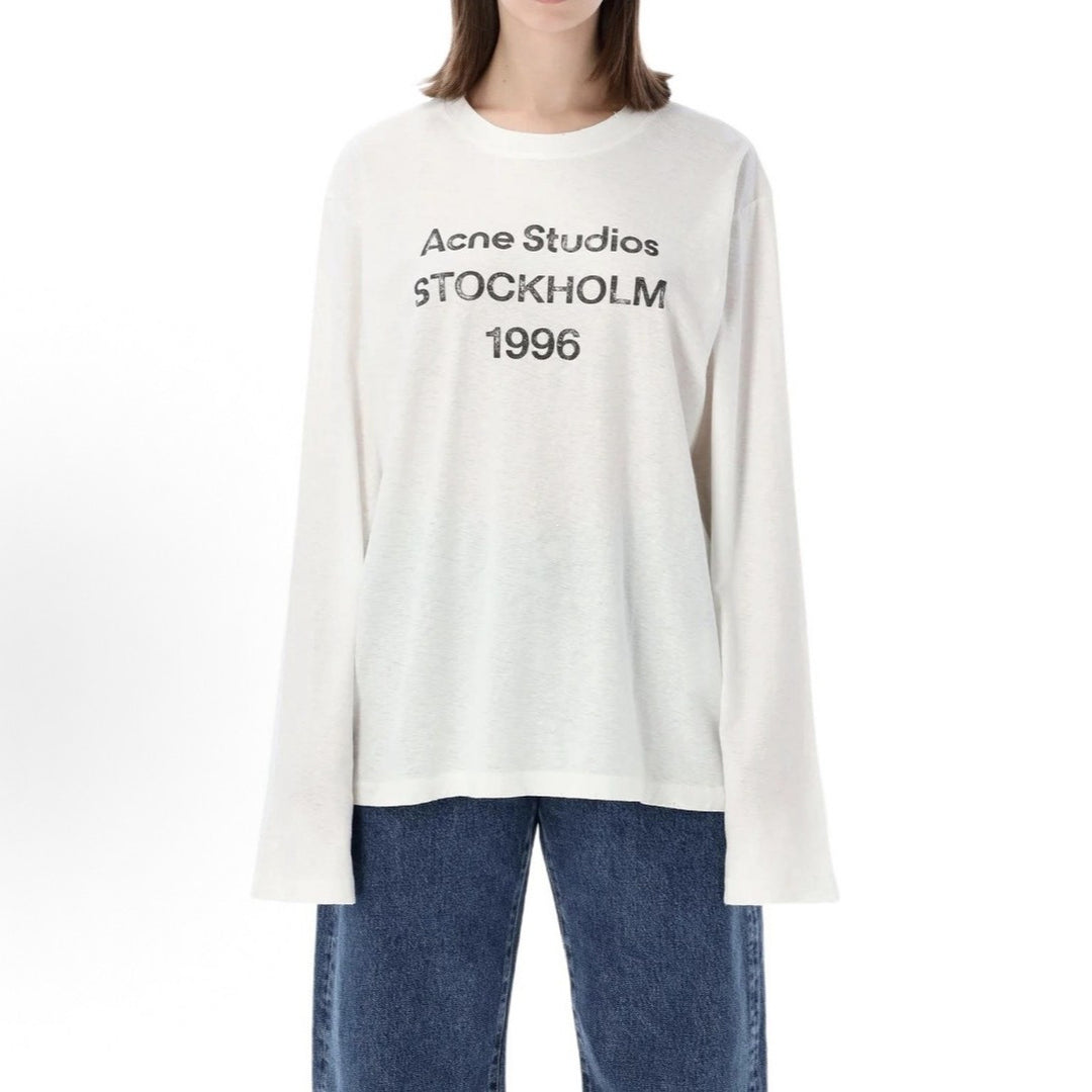 Men's Long Sleeve Shirt with Logo Print and Round Neckline Mune Fashion