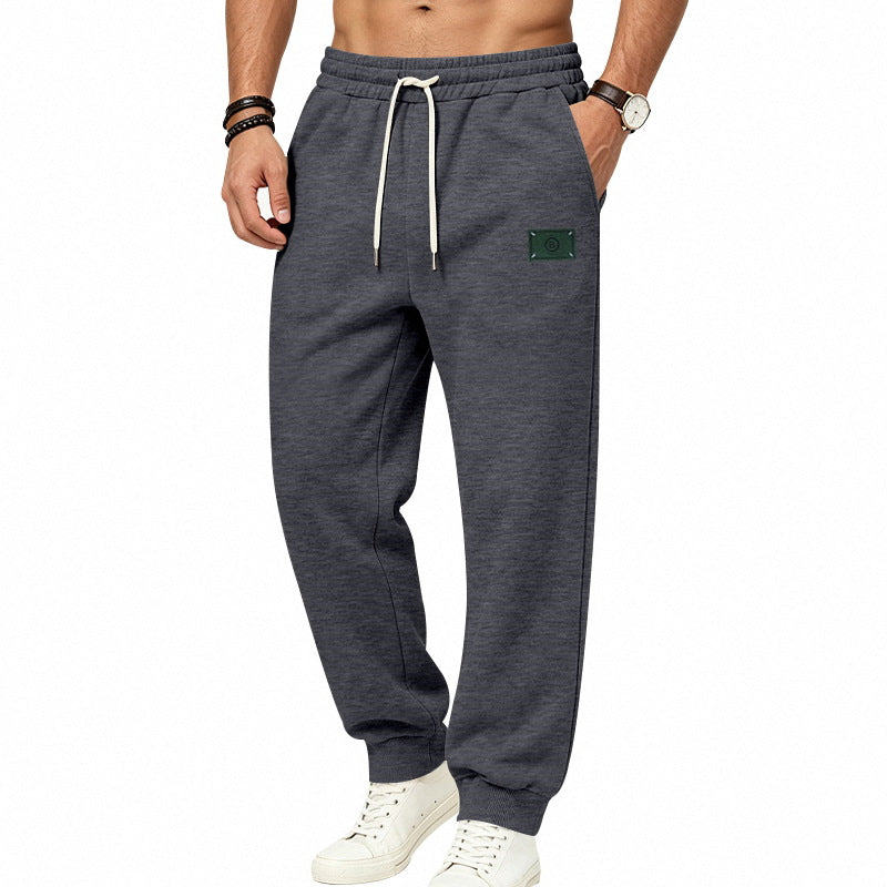 Men's Minimalist Fleece Jogging Pants with Elastic Drawstring and Narrow Cuffs Mune Fashion