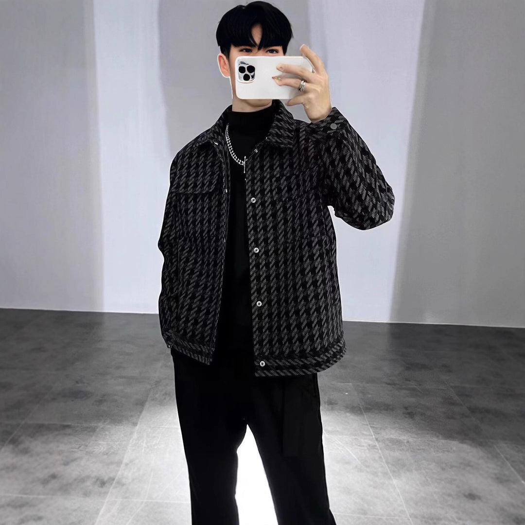 Men's Fashion Houndstooth Jacket Mune Fashion