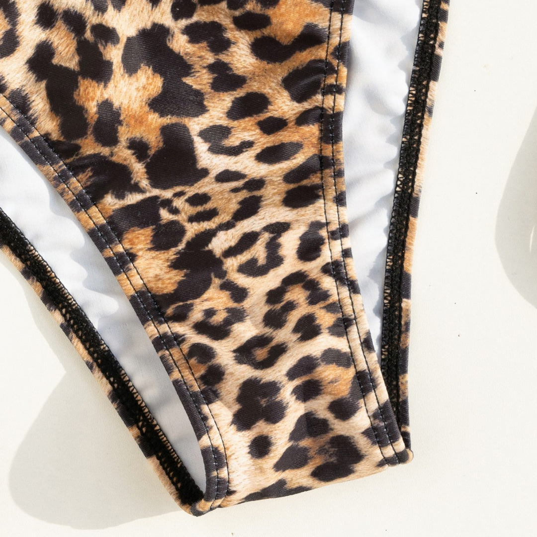 Women's asymmetrical bandeau bikini with gold accents Mune Fashion